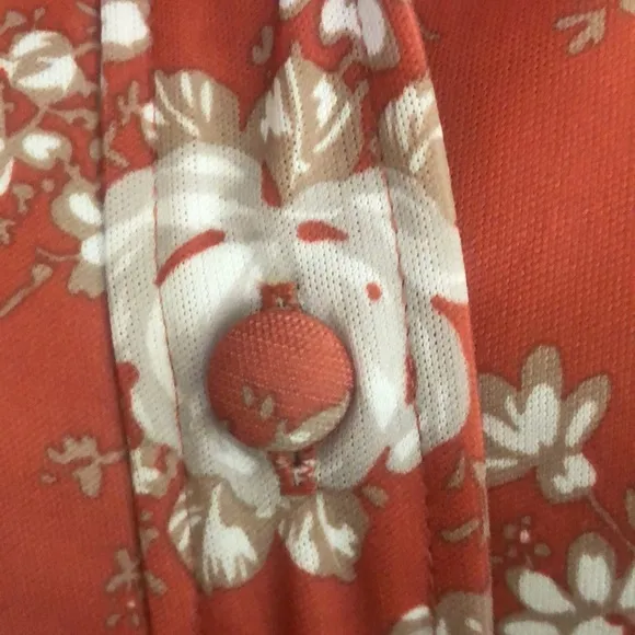 Vintage 70’s - Hal Ferman -ilgwu tagged, burnt orange &amp; white floral skirt set