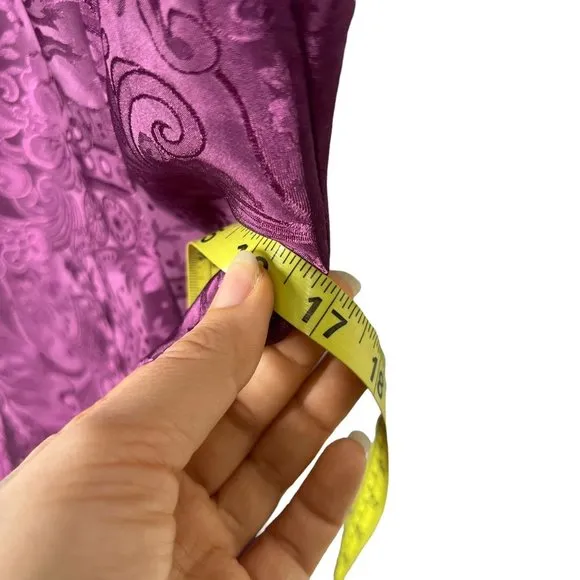 Vintage 90s Gold Label Victorias Secret Purple Satin Spaghetti Strap Mini Neglig