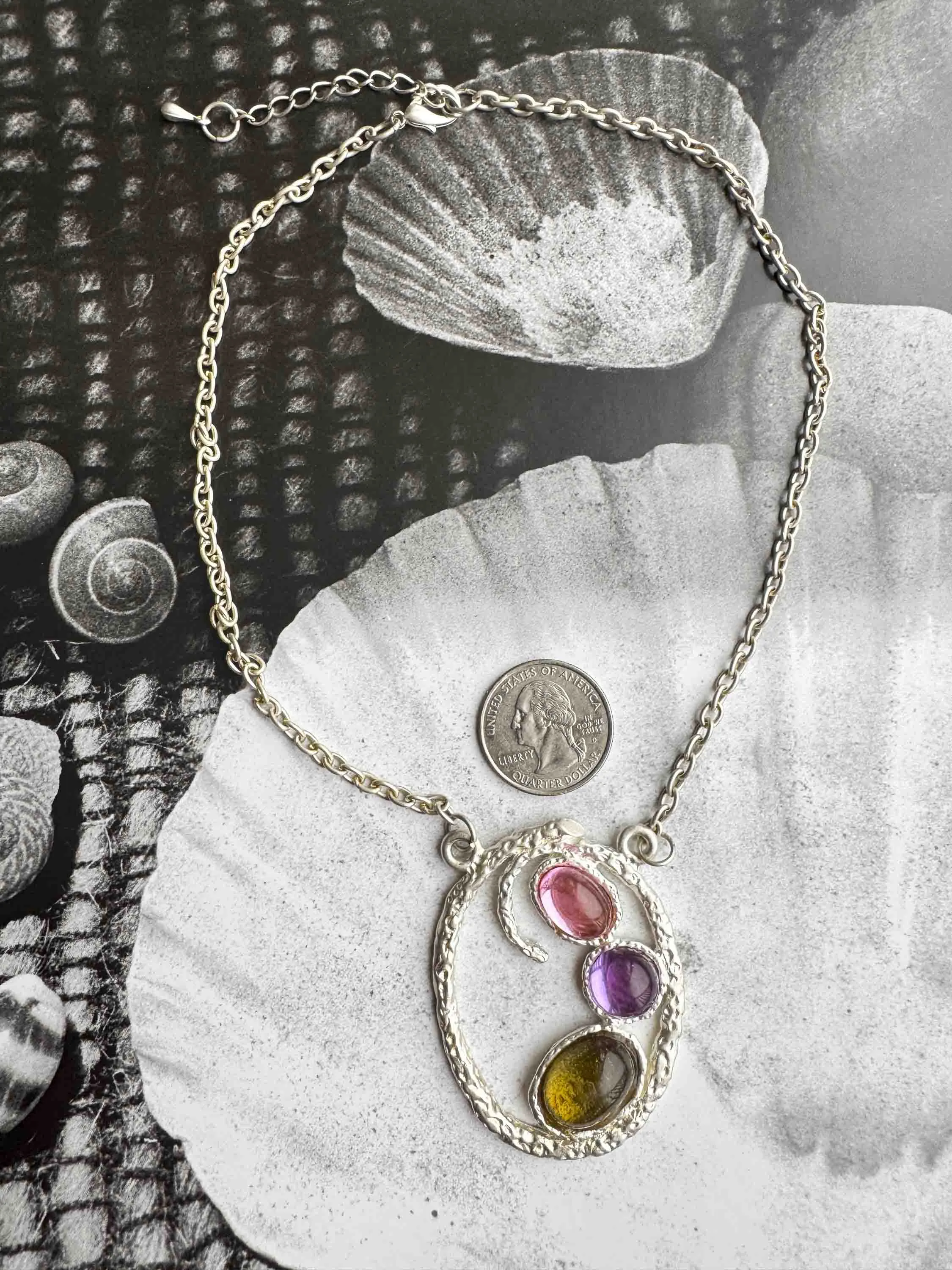 Vintage Artisan Silver Pendant Necklace – Bold & Sculptural