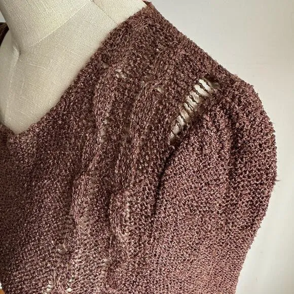Vintage Basic Brown Knit Top