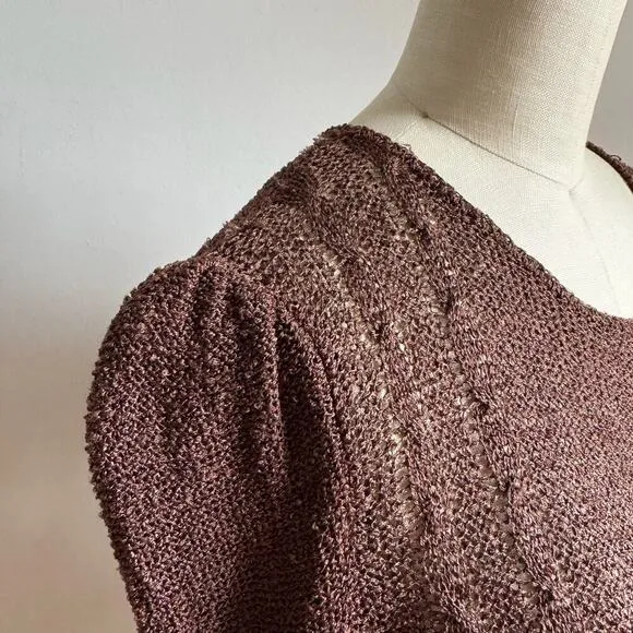 Vintage Basic Brown Knit Top