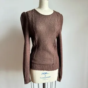 Vintage Basic Brown Knit Top