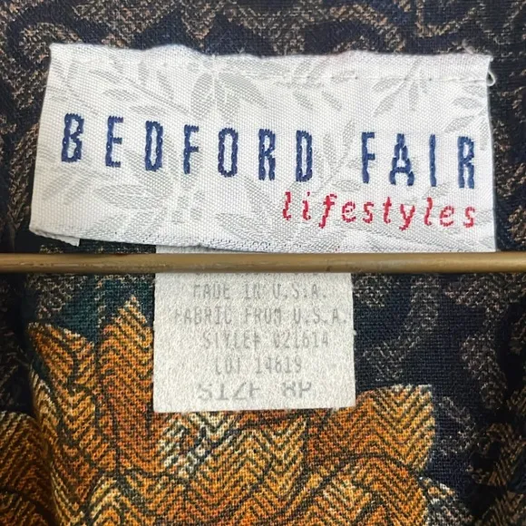 Vintage Bedford Fair Lifestyles Quilted Floral Vest and Skirt Set