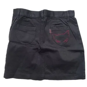 Vintage Emily the Strange Mini Skirt, Cat, Embroidered, Black, Size 11