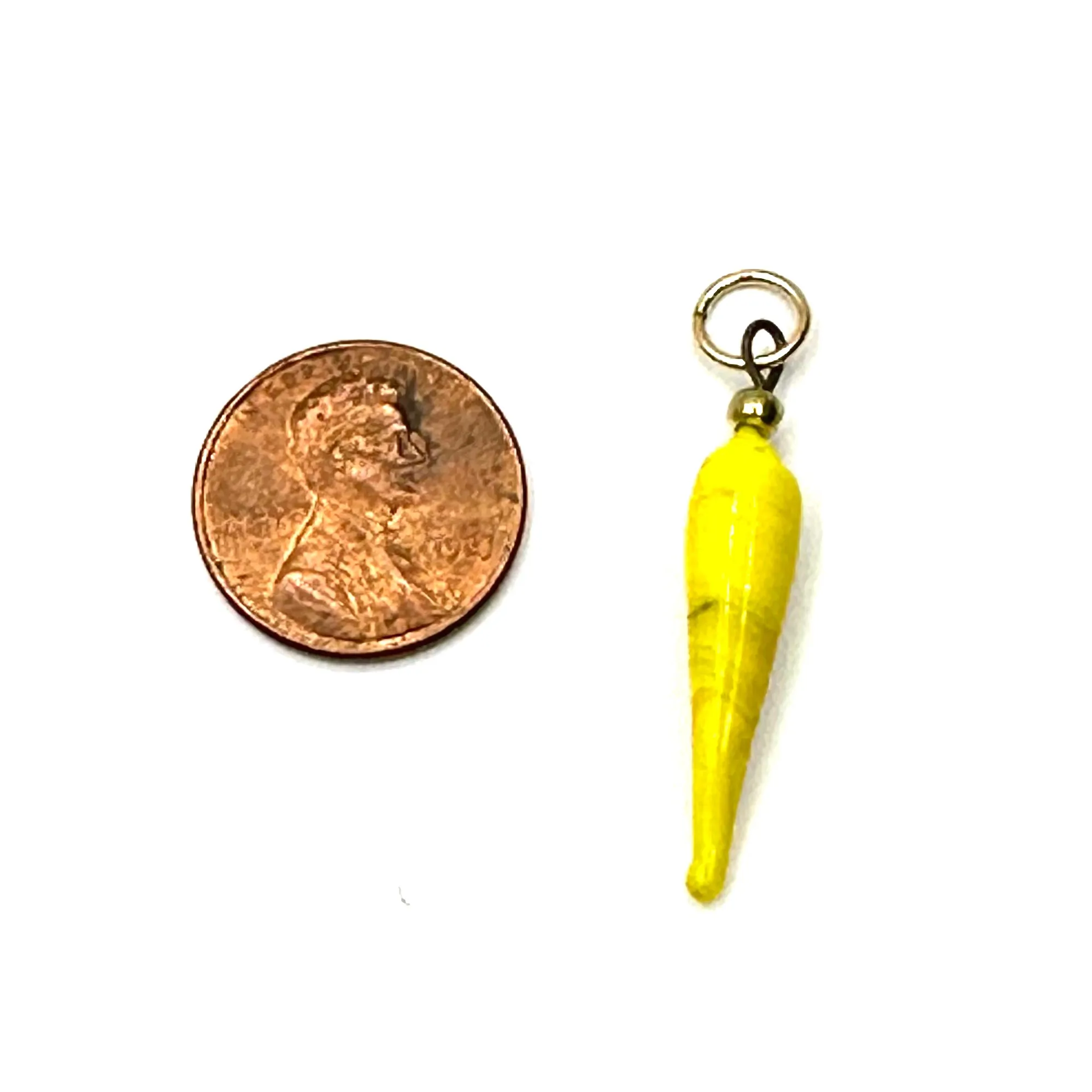 Vintage French Glass Yellow Drop