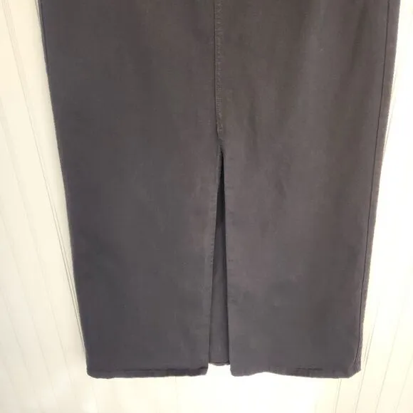 VINTAGE GAP Black Stretch Cotton Blend Maxi Slit Skirt size 16