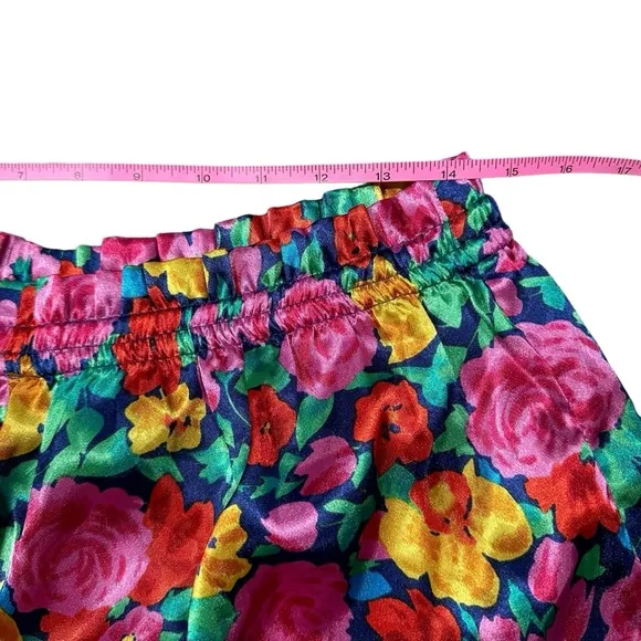 Vintage Gold Label Victoria’s Secret Floral Satin Button Up Pajama Set SZ Small
