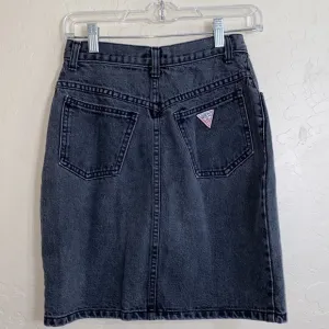 Vintage guess black jean skirt