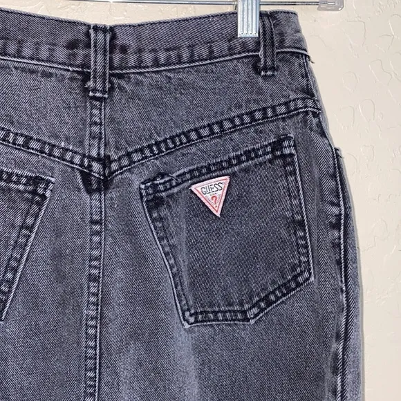 Vintage guess black jean skirt
