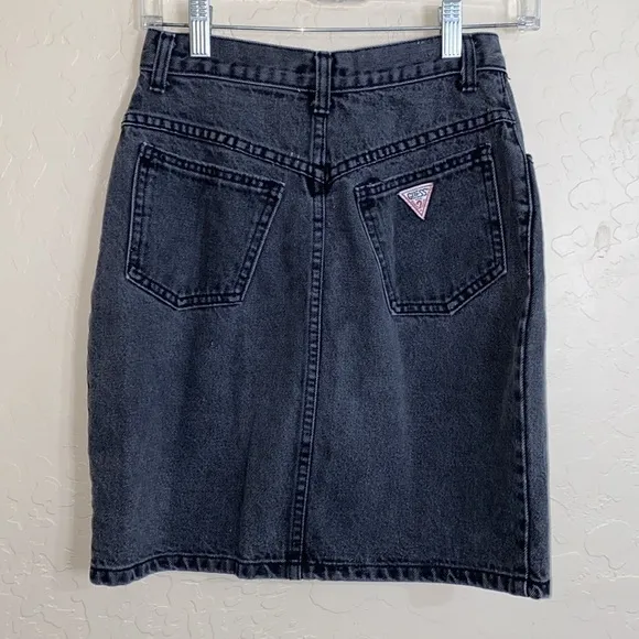Vintage guess black jean skirt