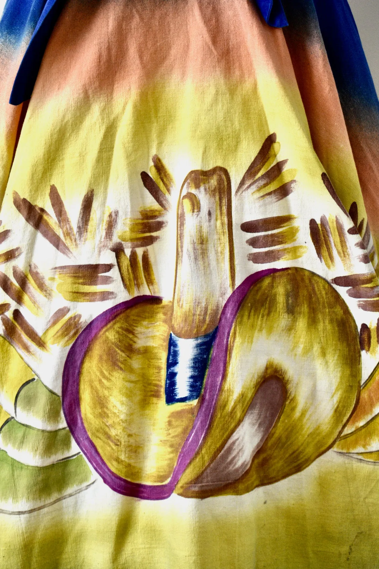 Vintage Hand Painted Mexican Circle Skirt