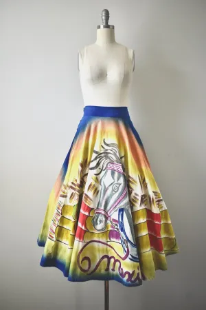 Vintage Hand Painted Mexican Circle Skirt