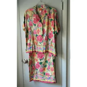 Vintage Heart of Palms Hawaiian Aloha Hula Girl Skirt Set