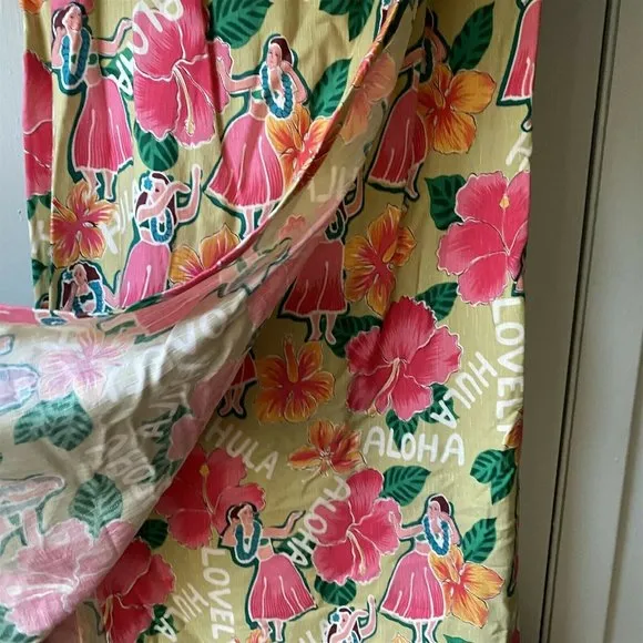 Vintage Heart of Palms Hawaiian Aloha Hula Girl Skirt Set
