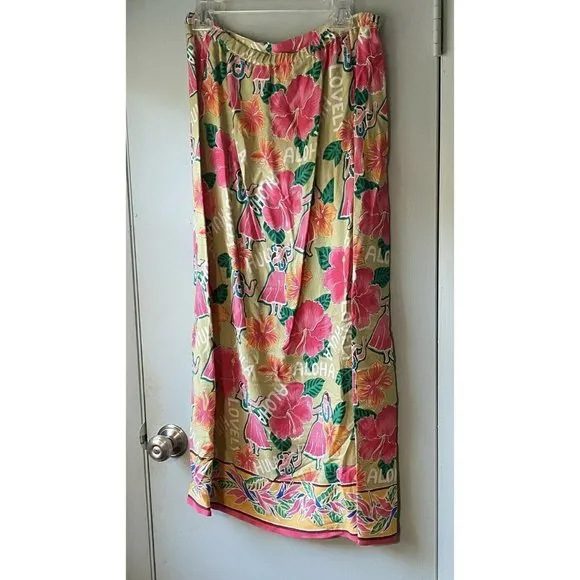 Vintage Heart of Palms Hawaiian Aloha Hula Girl Skirt Set