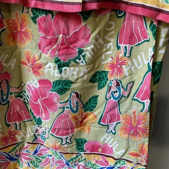 Vintage Heart of Palms Hawaiian Aloha Hula Girl Skirt Set