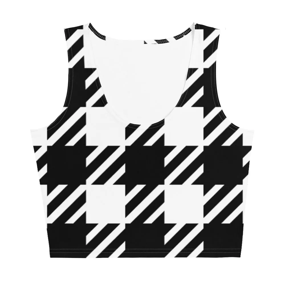 Vintage Houndstooth Crop Top