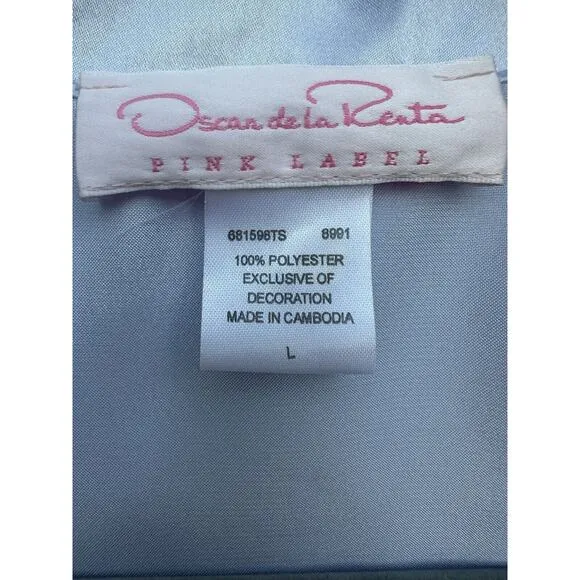 Vintage Luxury Oscar de la Renta Pink Label Lilac Satin Pajama Set Size L NWT