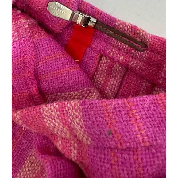 Vintage pink striped wool kilt/skirt - Ireland - Small/Medium (READ)