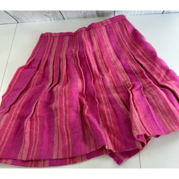 Vintage pink striped wool kilt/skirt - Ireland - Small/Medium (READ)