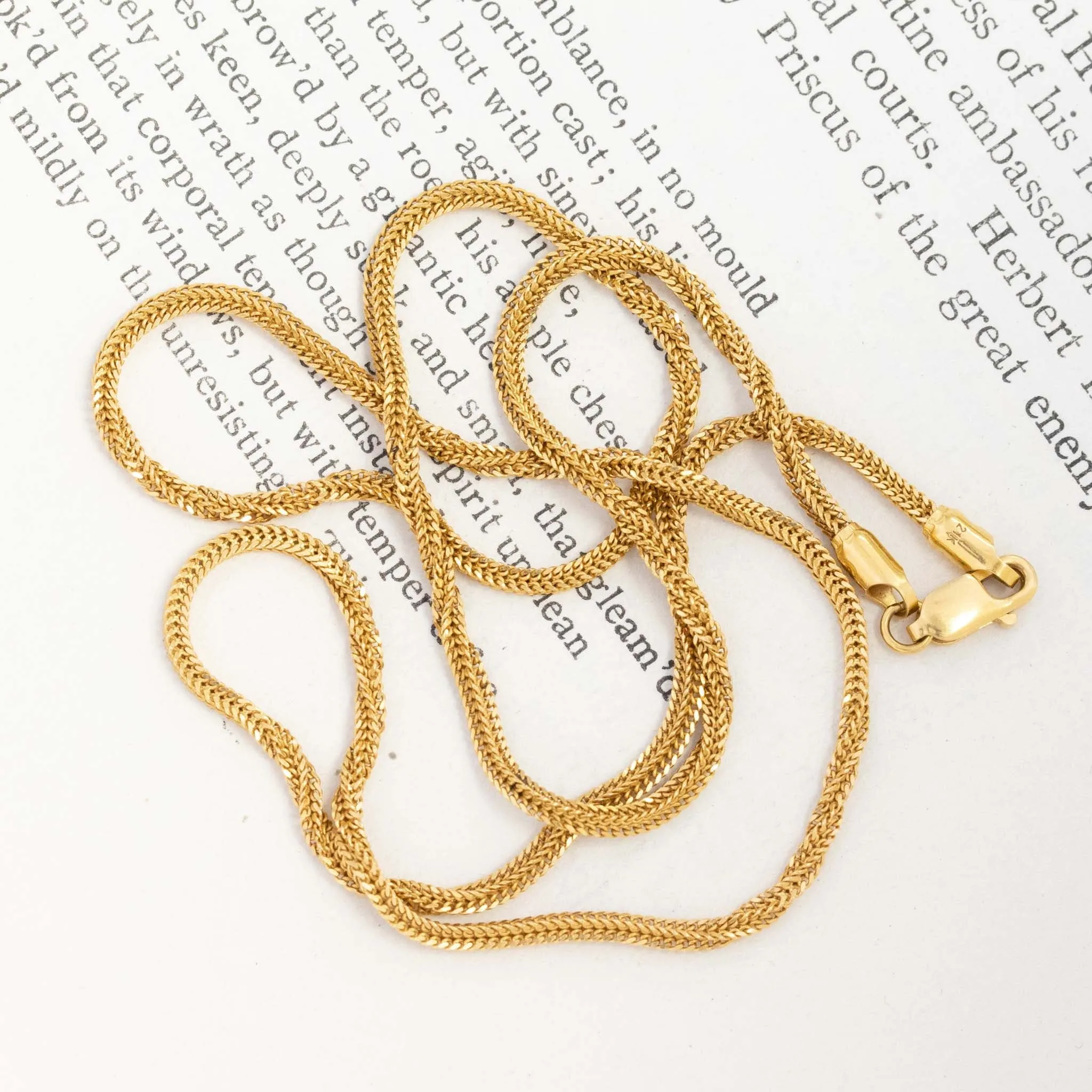 Vintage Quad Curb Link Chain, 21kt