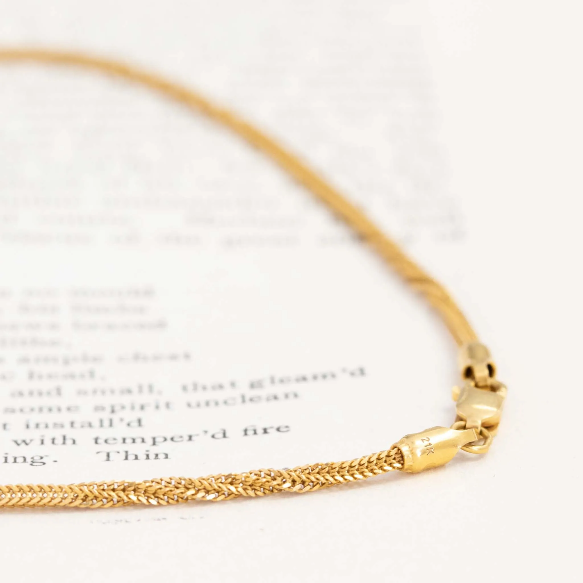 Vintage Quad Curb Link Chain, 21kt