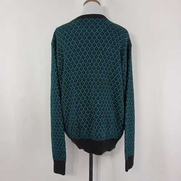 Vintage Reed and James Unisex Black and Green Sweater Size XL Preppy Grandpa