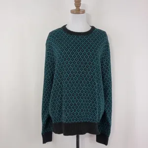 Vintage Reed and James Unisex Black and Green Sweater Size XL Preppy Grandpa