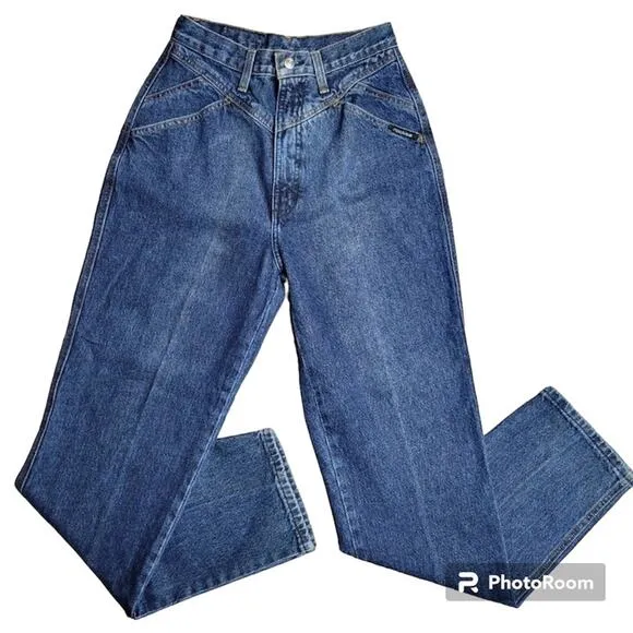 Vintage Rockies Ultra High Waist Medium Wash Bareback Front Yoke Jeans.