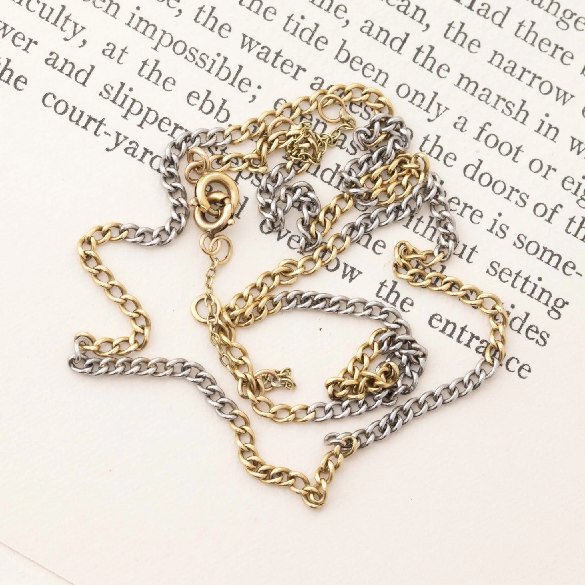 Vintage Two-Tone Chain, Platinum and 18kt Gold