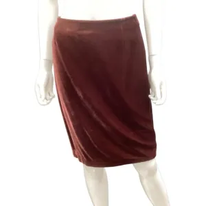 Vintage Versace Instante Women’s Skirt Size M Velvet Brick Color Back Zipper