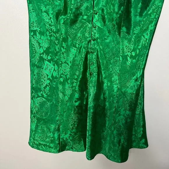 Vintage Victoria's Secret Gold Label 90s 80s Green Chemise Slip Short Large