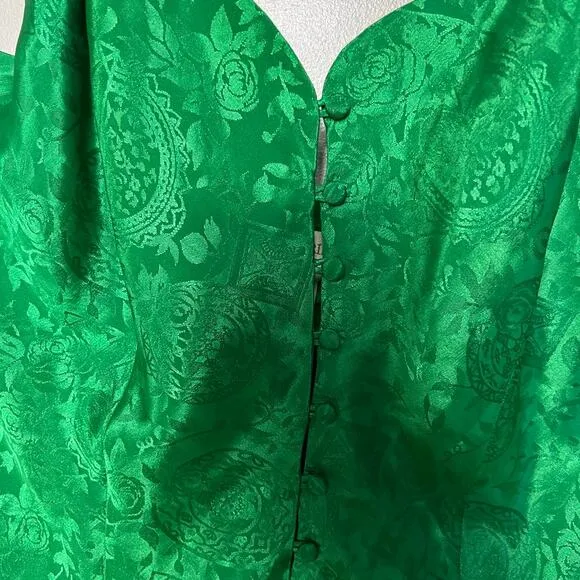 Vintage Victoria's Secret Gold Label 90s 80s Green Chemise Slip Short Large