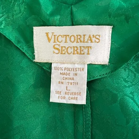 Vintage Victoria's Secret Gold Label 90s 80s Green Chemise Slip Short Large