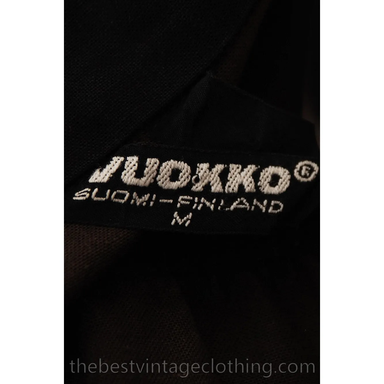 Vintage Vuokko Suomi Cotton Shirt/Tent Dress Coat  1970s Black & Brown Bold Stripes M