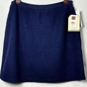 Vintage Woolrich Navy Blue 100% Wool Skirt Lined Elastic Waist Size Medium NWT