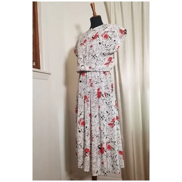 Vintage 1980's Abstract Floral Dress.