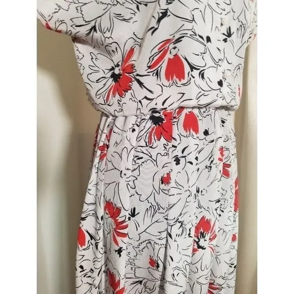 Vintage 1980's Abstract Floral Dress.
