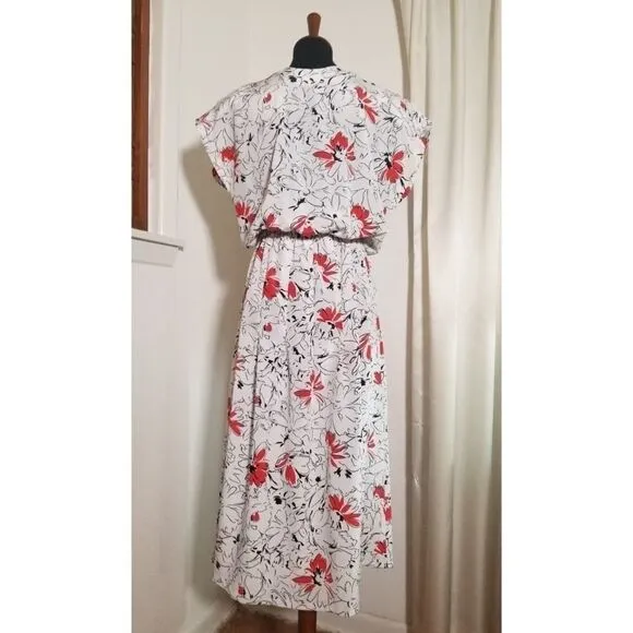 Vintage 1980's Abstract Floral Dress.