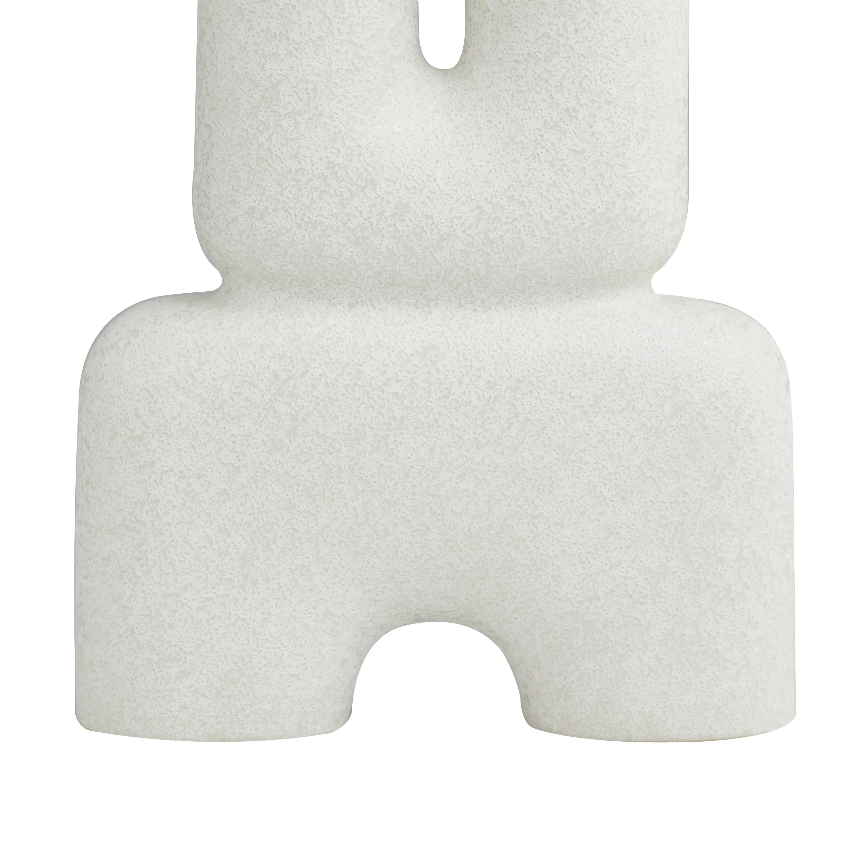 WHITE CERAMIC ABSTRACT U VASE