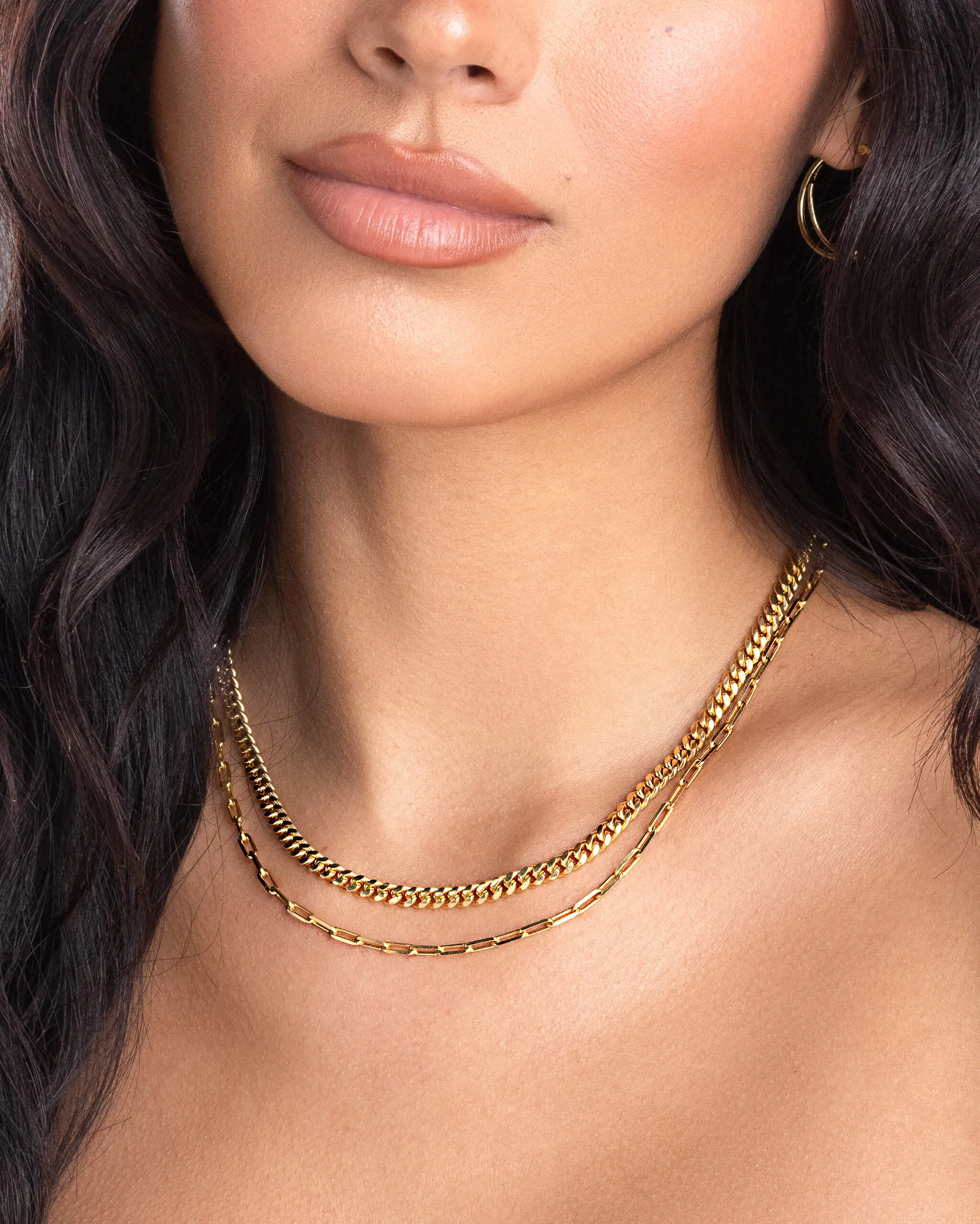 Women's Cuban Link   Paperclip Chain Stack