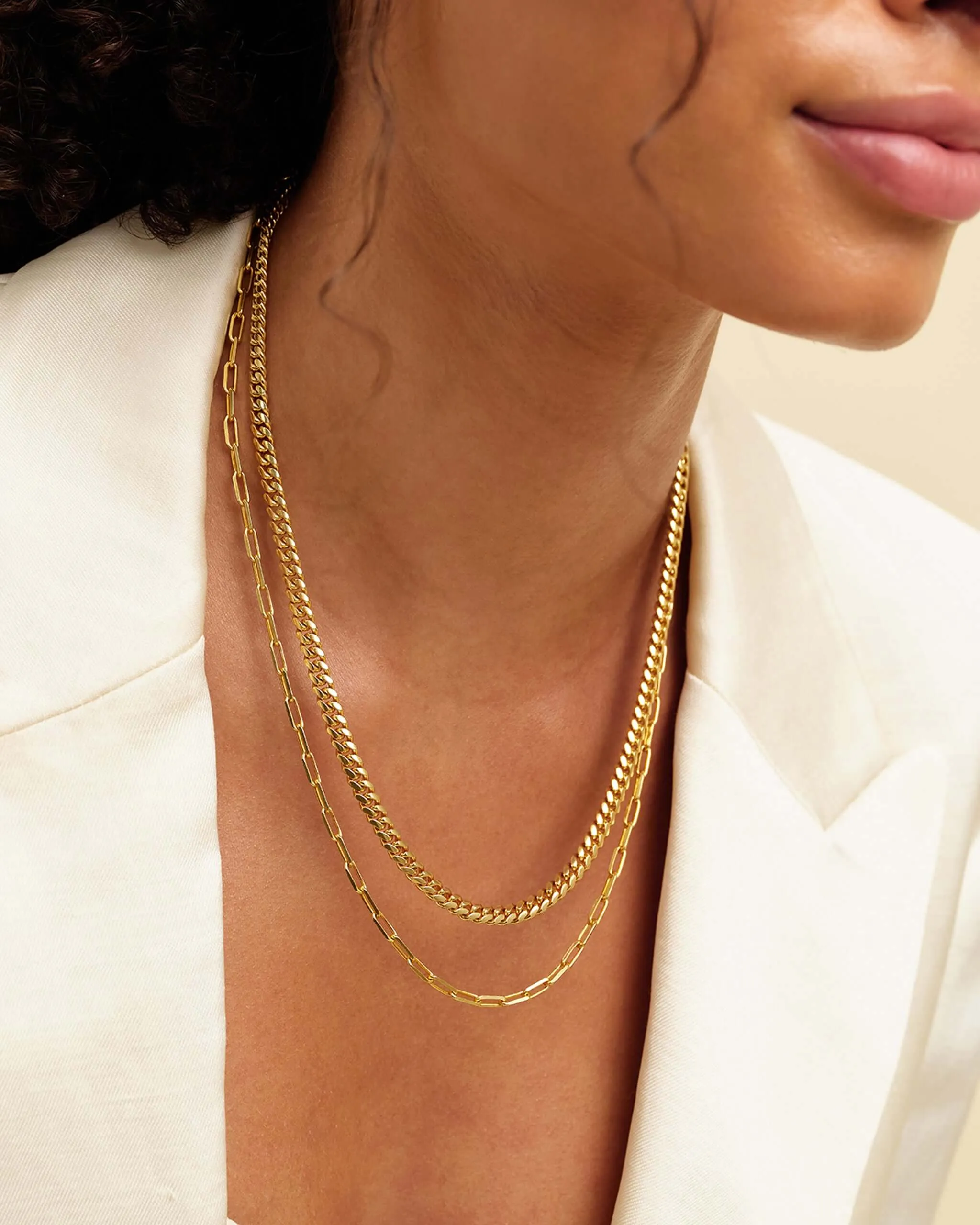 Women's Cuban Link   Paperclip Chain Stack