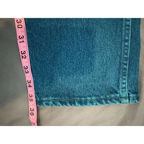 Women's Vintage Wrangler Turquoise High Waist Cowgirl Jeans 9x36 MiUSA 80s