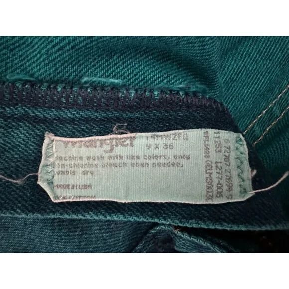 Women's Vintage Wrangler Turquoise High Waist Cowgirl Jeans 9x36 MiUSA 80s