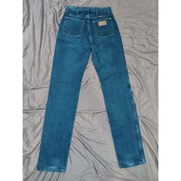 Women's Vintage Wrangler Turquoise High Waist Cowgirl Jeans 9x36 MiUSA 80s