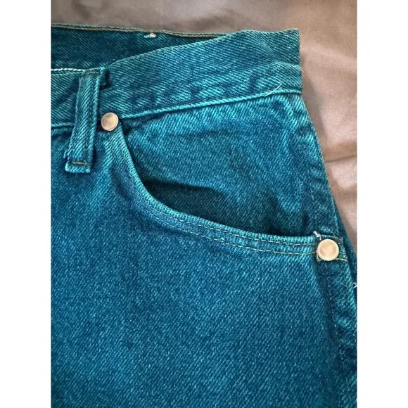 Women's Vintage Wrangler Turquoise High Waist Cowgirl Jeans 9x36 MiUSA 80s