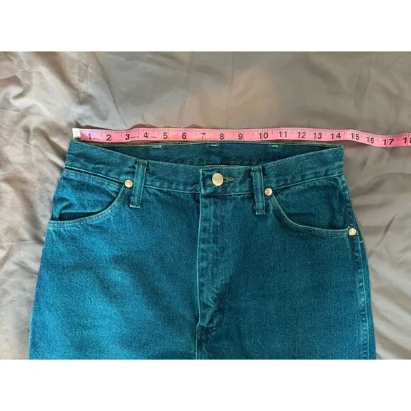 Women's Vintage Wrangler Turquoise High Waist Cowgirl Jeans 9x36 MiUSA 80s