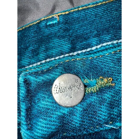 Women's Vintage Wrangler Turquoise High Waist Cowgirl Jeans 9x36 MiUSA 80s