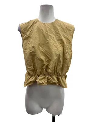 Yellow Brown Ruched Top OSN