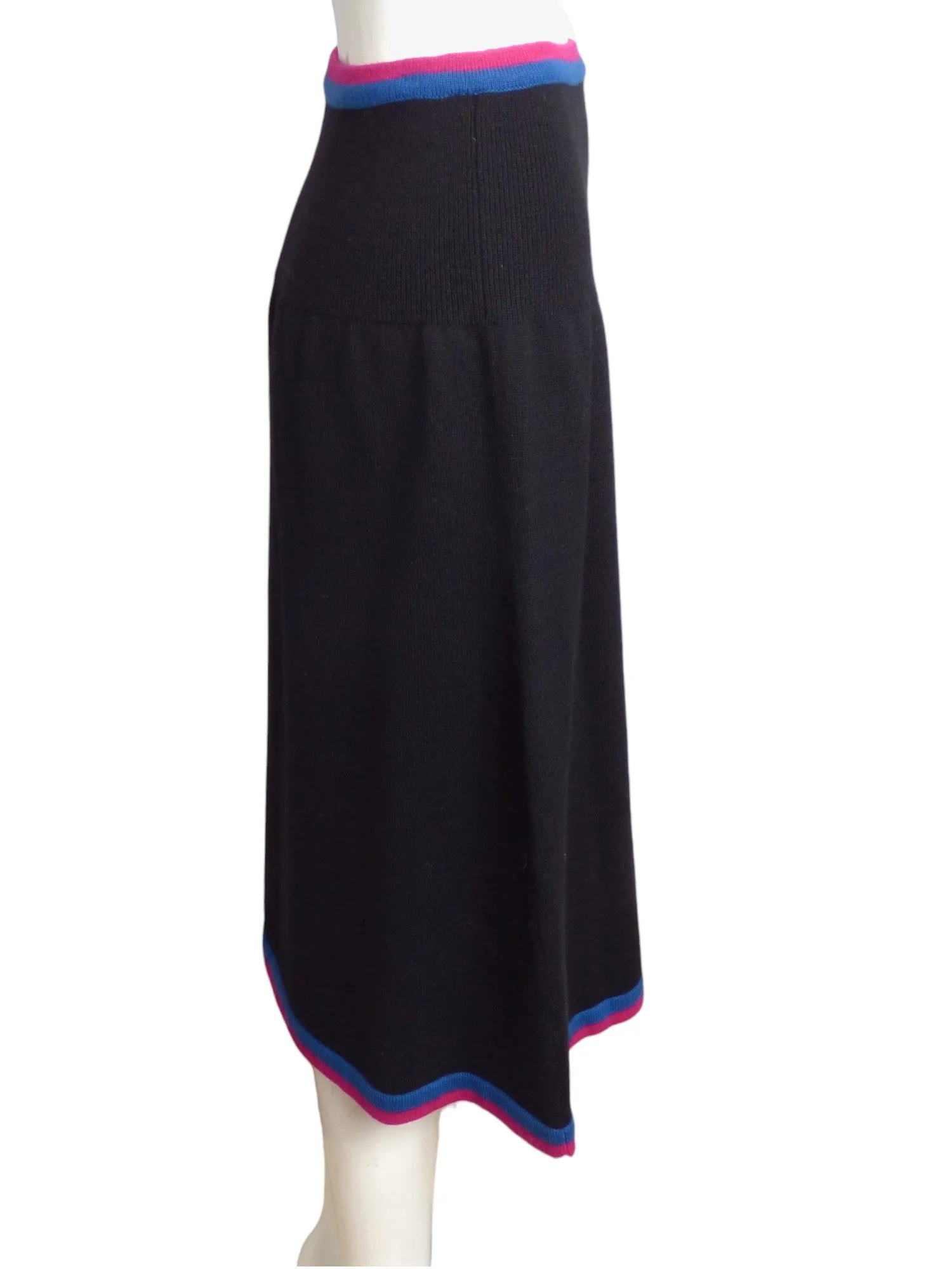 YVES SAINT LAURENT- 1990s Wool Sweater Knit Skirt, Size-Large